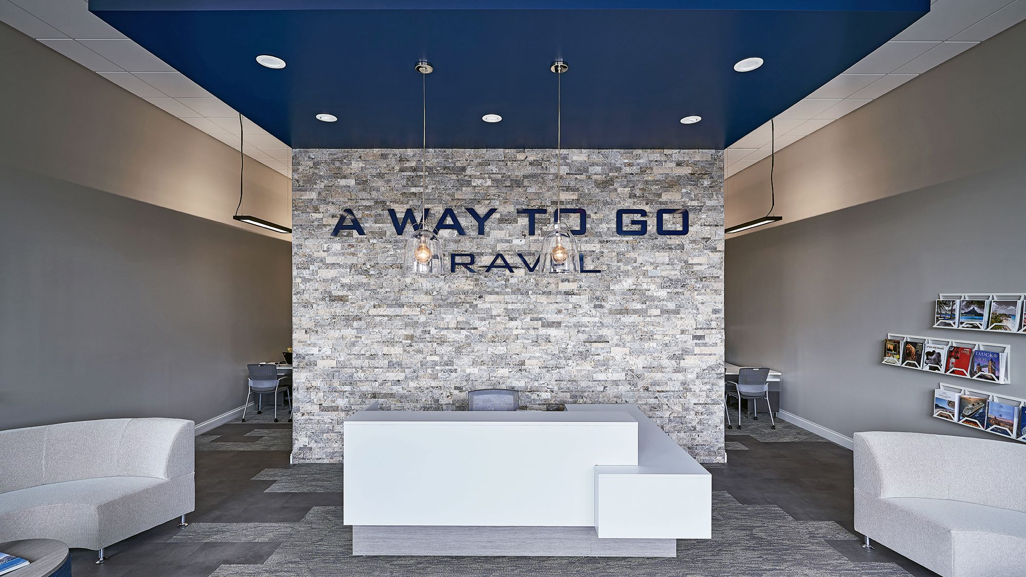 A Way To Go Travel in Greensboro, N.C., recently moved into a new space featuring a modern design and a wall of iPads customers use to check in and explore destinations. Since moving into the space, president Chuck Joyce has seen a distinct uptick in walk-in business of a higher caliber.