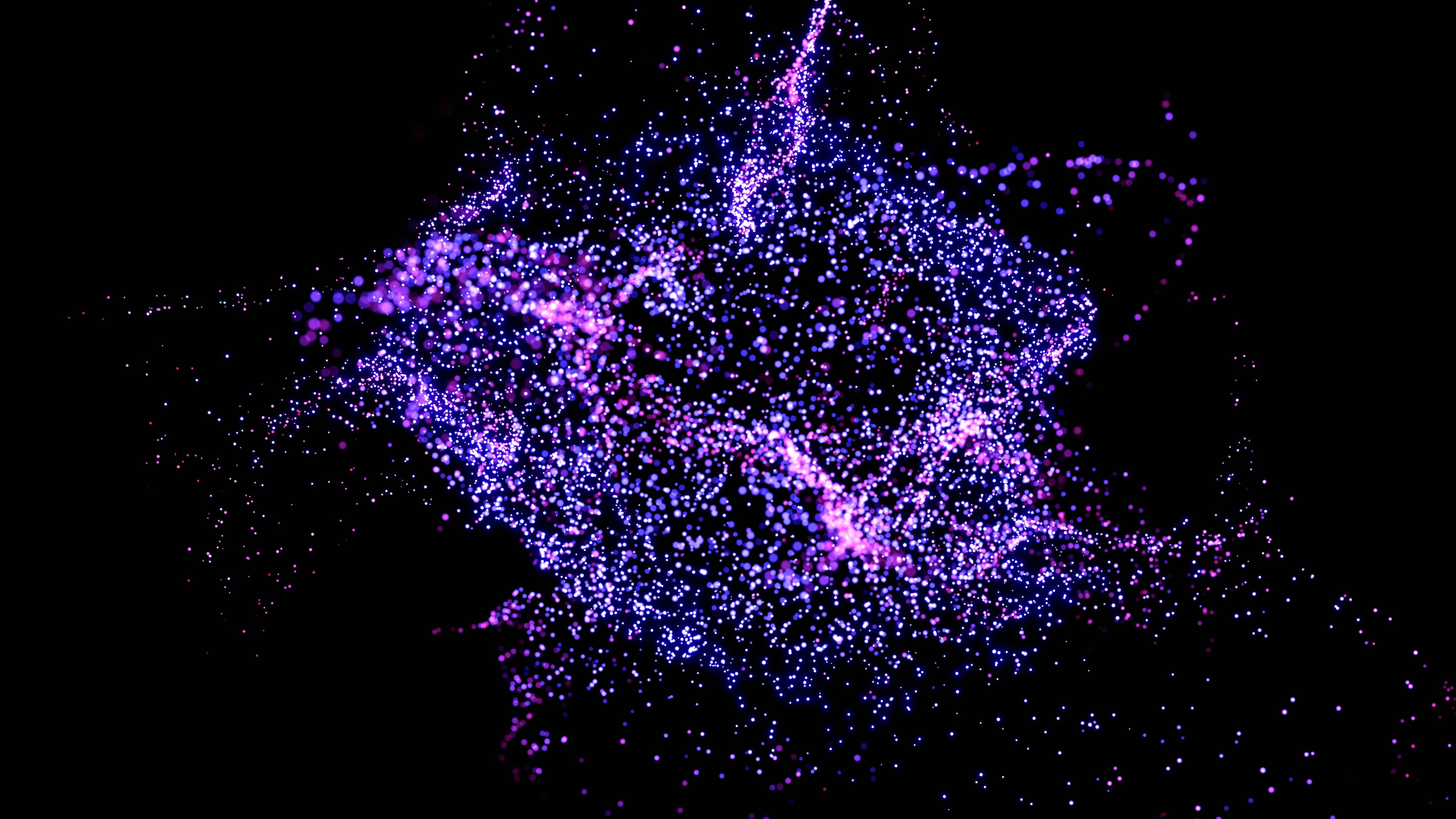 a purple and black background with lots of dots