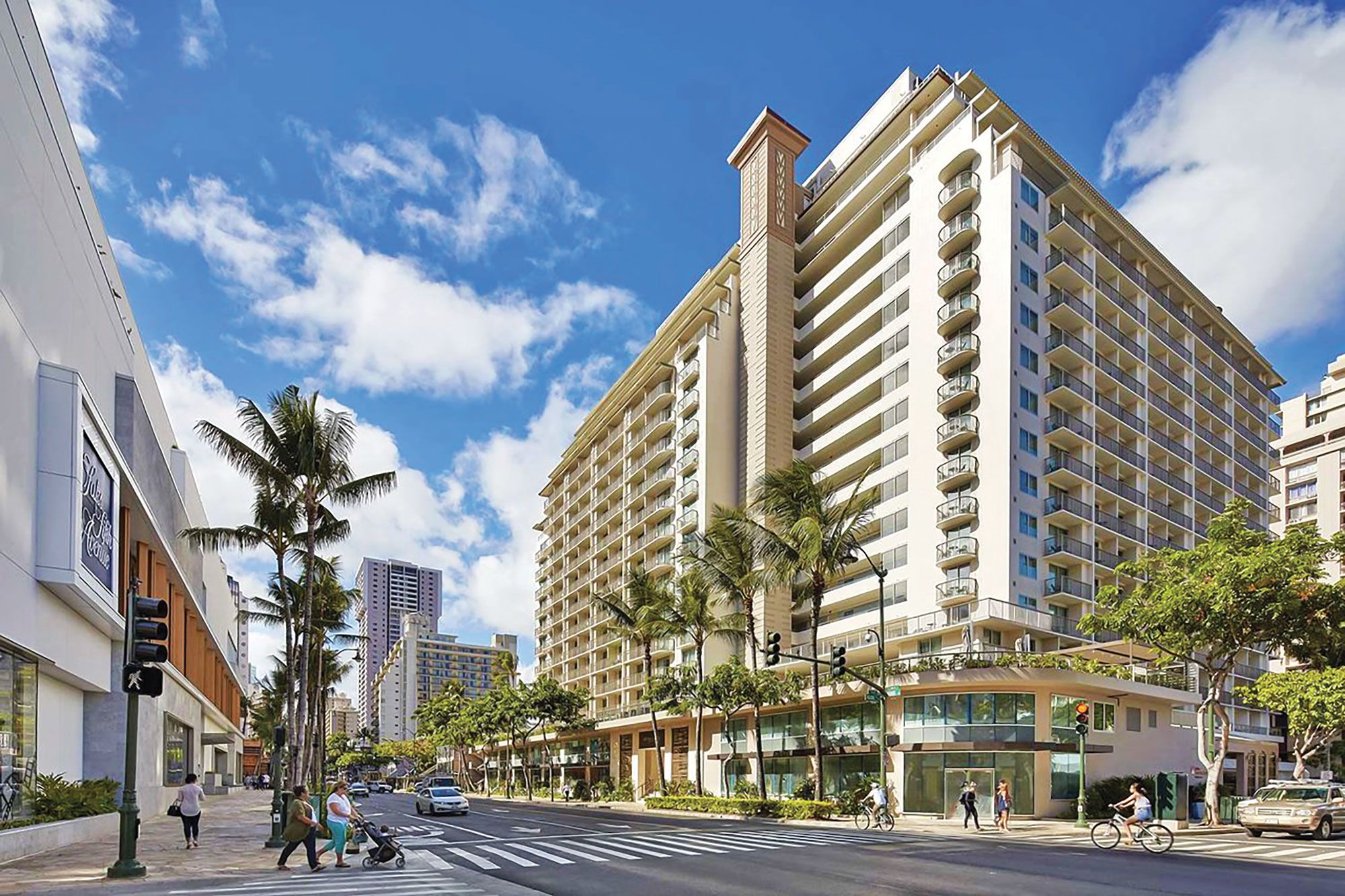 The Hilton Garden Inn Waikiki Beach opened in 2016 on Kuhio Avenue.