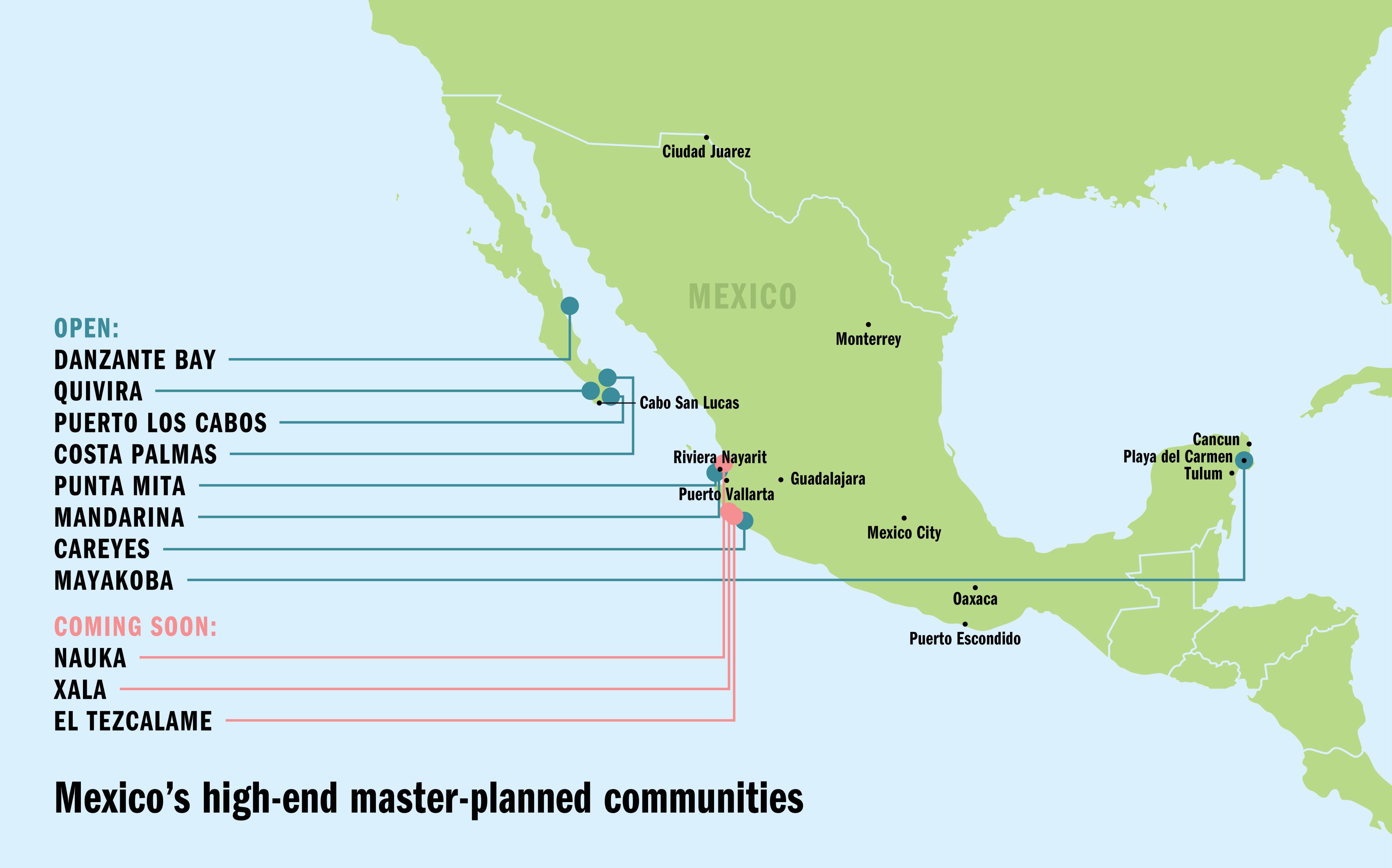 Mexico's high-end master-planned communities (map)