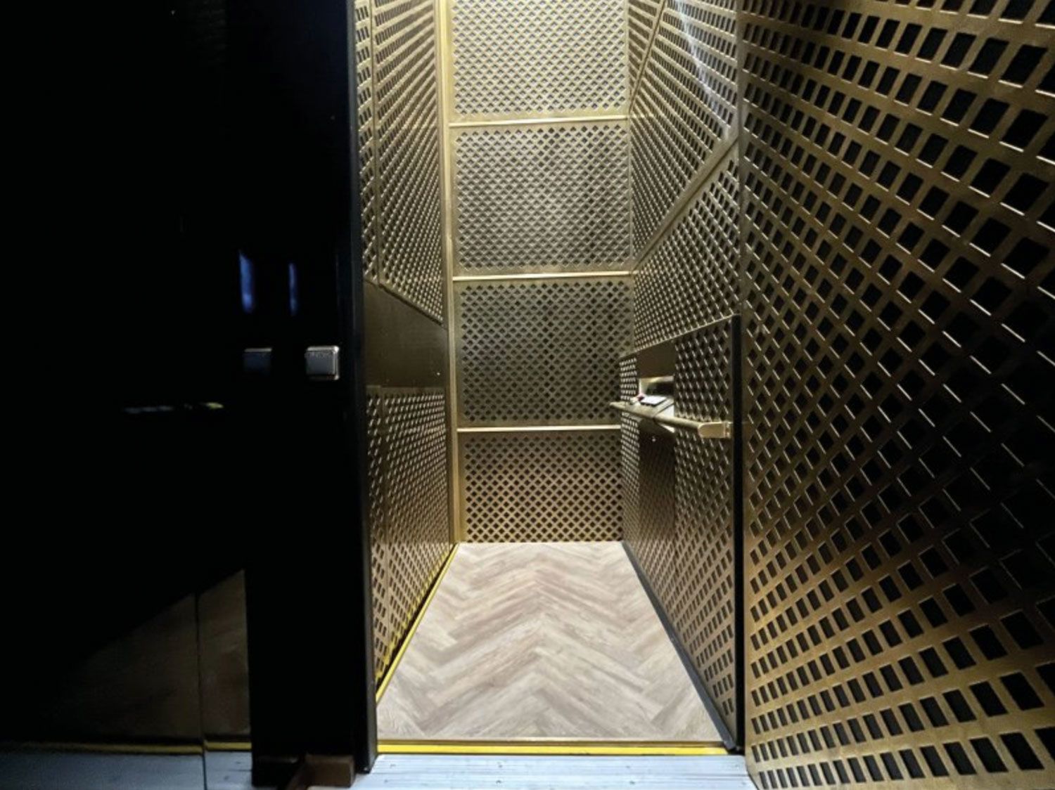 Image shows a small elevator