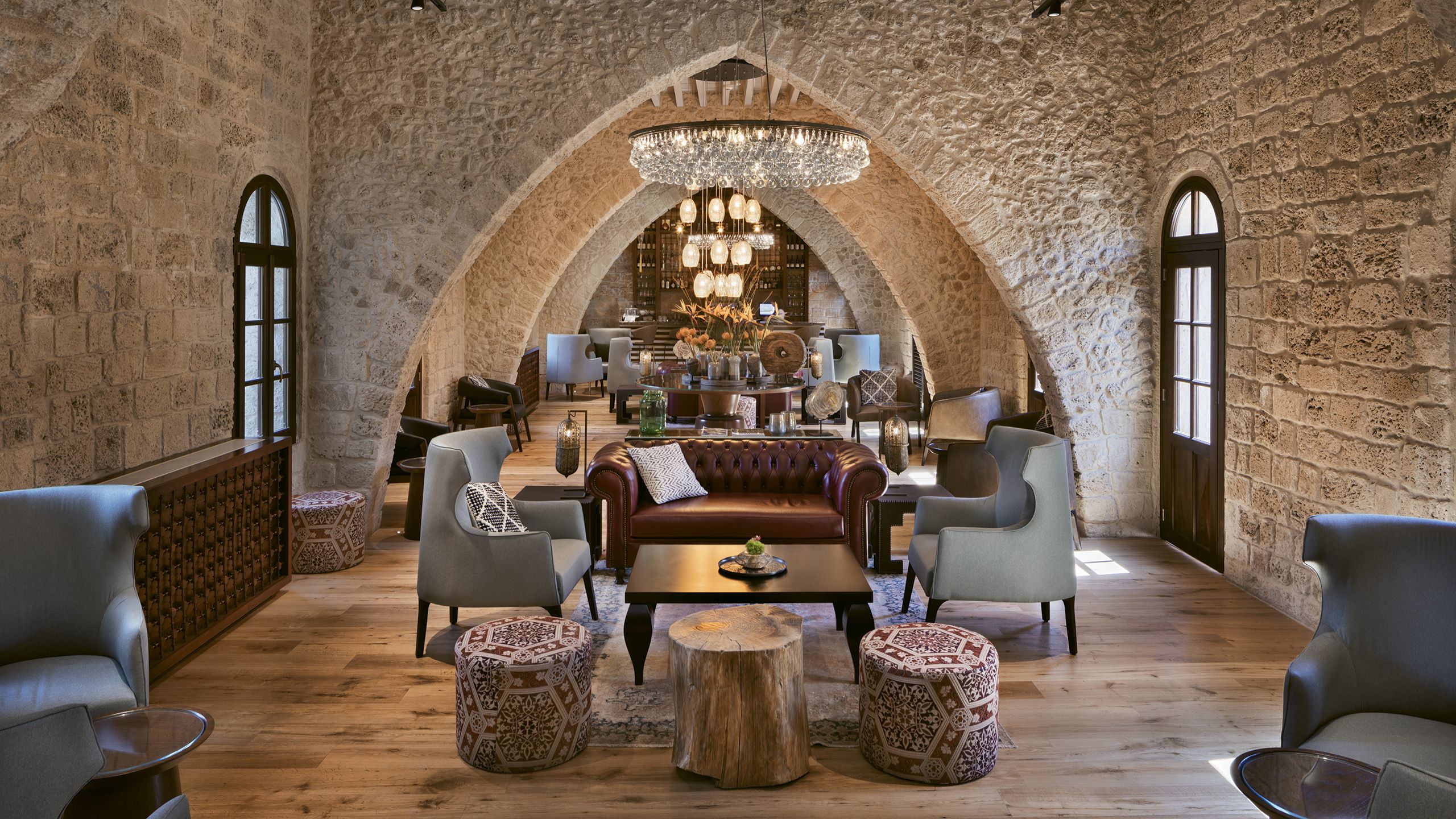 The Setai Tel Aviv opened last year in a complex that dates to the 12th century and has been used as a fortress as well as a prison and a police station. Photo by Assaf Pinchuk