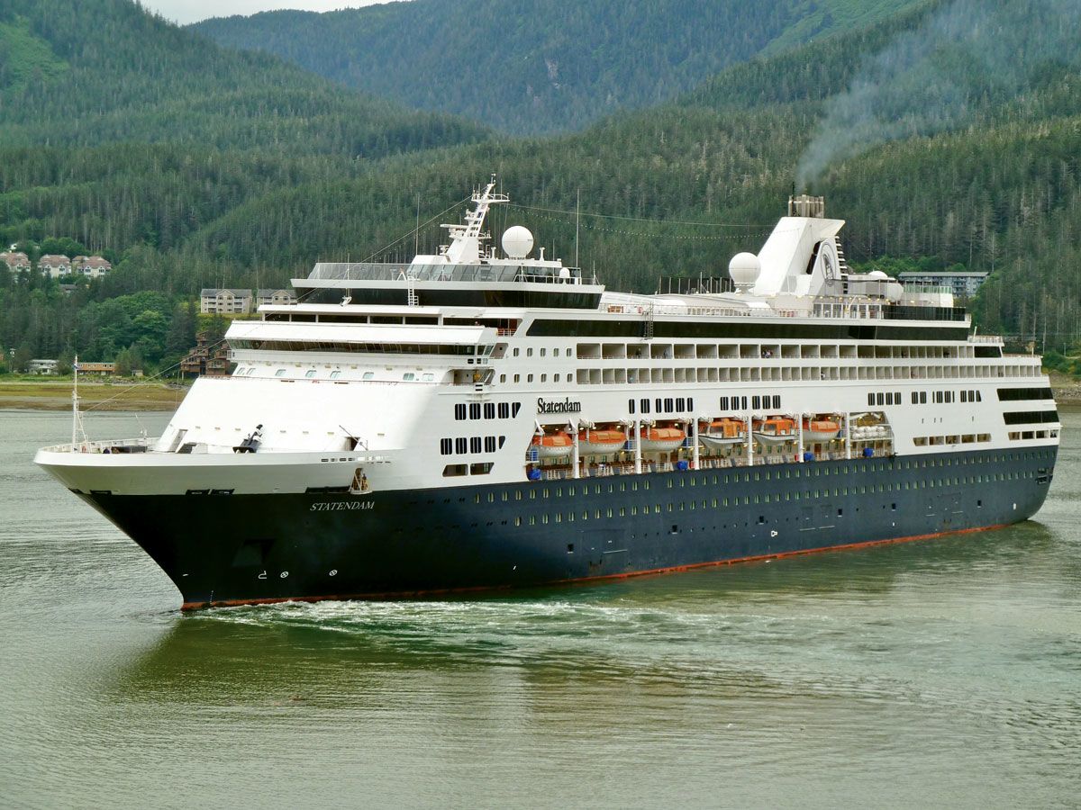 Now without an operator, the 55,819 gross ton Vasco Da Gama, shown here in Holland America Line livery, joined the CMV fleet in 2018. It was originally the 1992-built Statendam, the first in a four ship platform designed for Holland America Cruises.