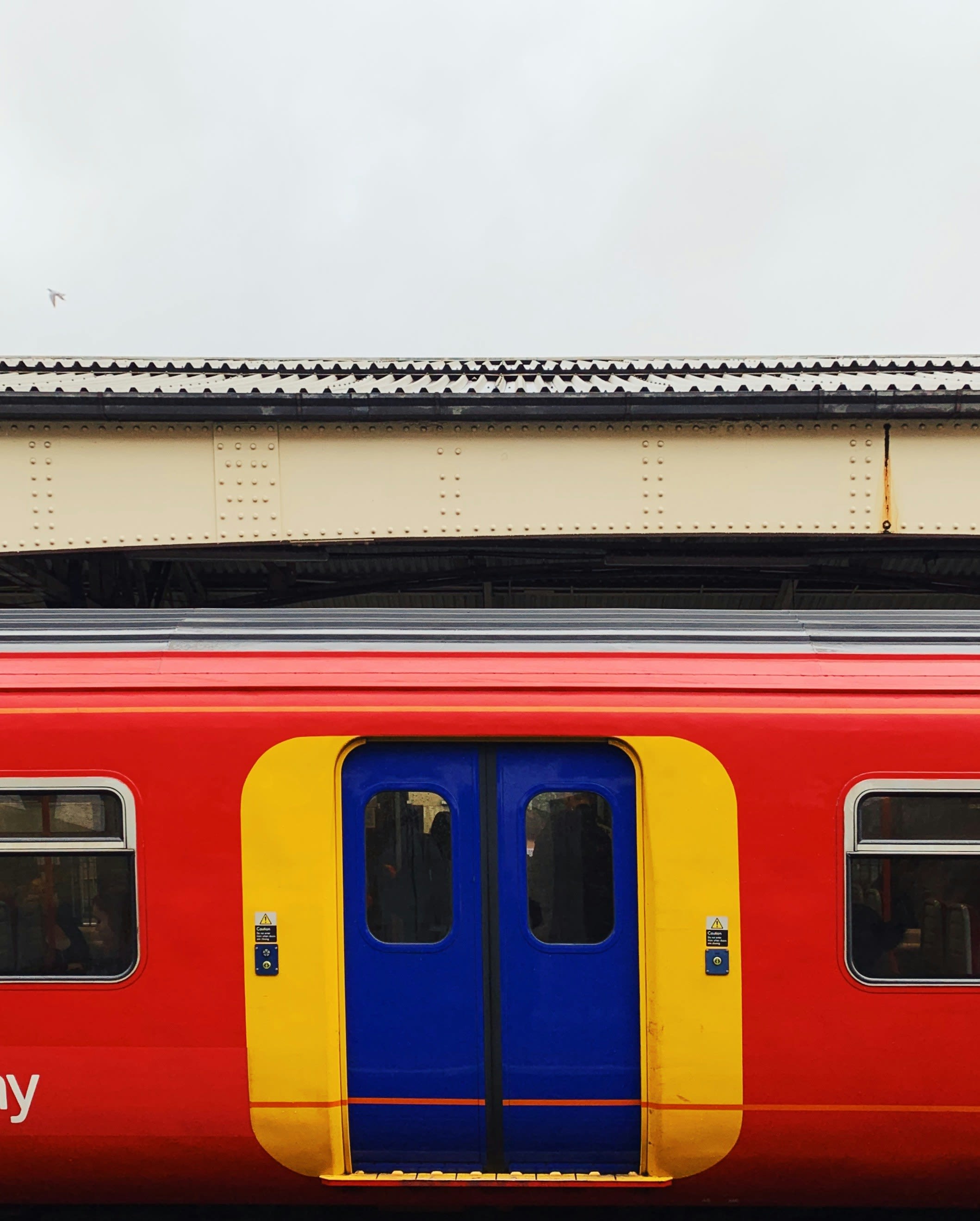 red and blue train