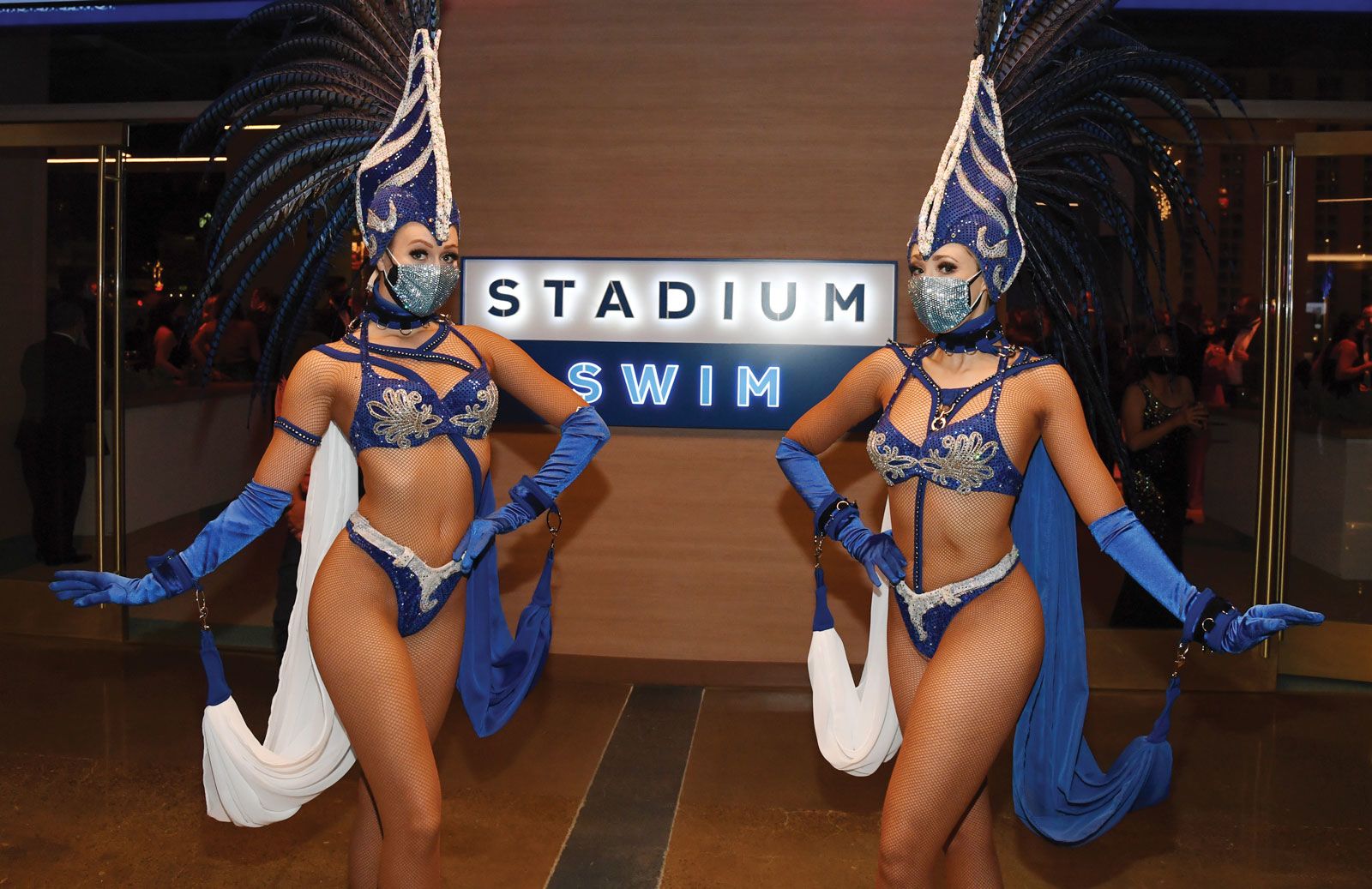 Masked models welcomed guests to Stadium Swim at Circa.